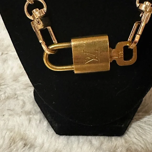 Louis Vuitton Lock and Key with Gold Chain Necklace #304 - Picture 2 of 5